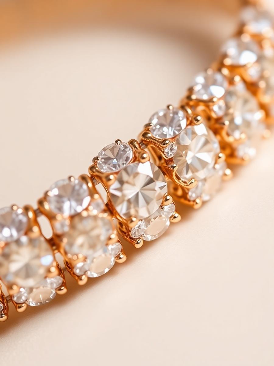 Pulseira de diamantes em detalhe