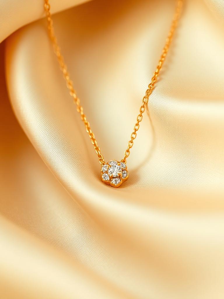 Colar de diamantes em seda